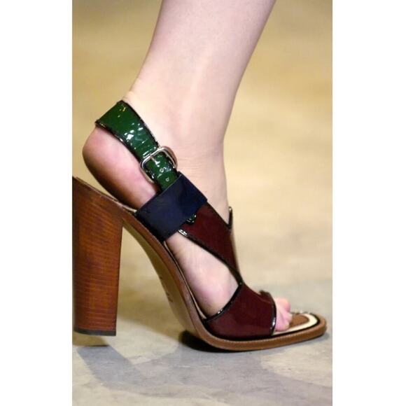 Prada Shoes - Prada Patent Leather Slingback Sandals Size EU 36 1/2 - US Size 6